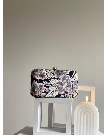 Embroidered Navy Blue and...