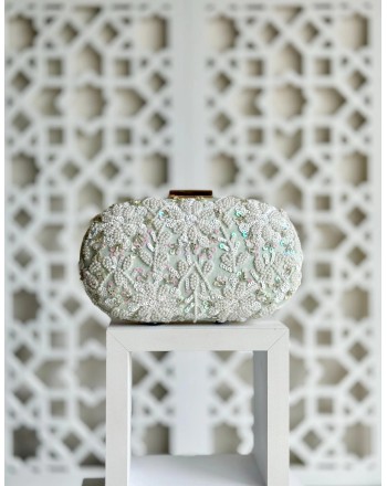 Ivory pearlescent sequined...