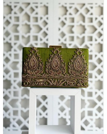 Embroidered Olive Green...